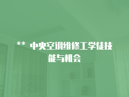 ** 中央空調維修工學徒技能與機會