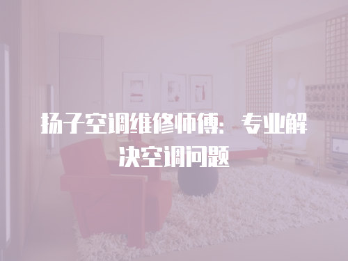 揚子空調維修師傅：專業解決空調問題