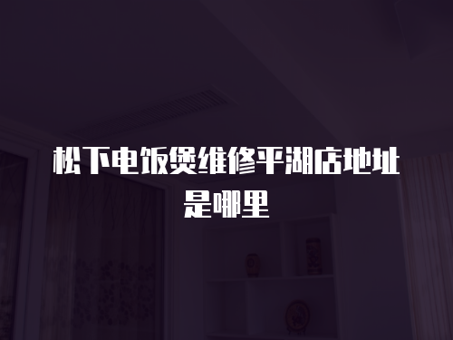 松下電飯煲維修平湖店地址是哪里