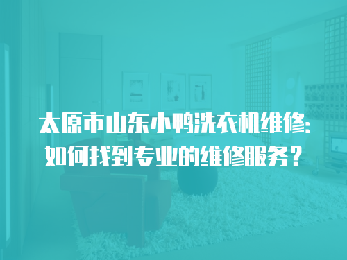 太原市山東小鴨洗衣機(jī)維修：如何找到專業(yè)的維修服務(wù)？