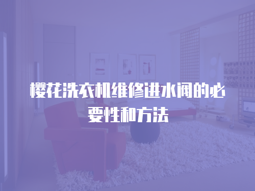 櫻花洗衣機維修進水閥的必要性和方法