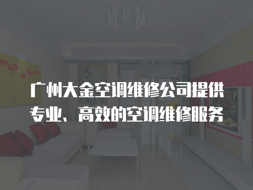 廣州大金空調(diào)維修公司提供專業(yè)、高效的空調(diào)維修服務(wù)