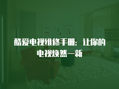 酷愛電視維修手冊：讓你的電視煥然一新