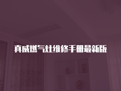 真威燃氣灶維修手冊最新版