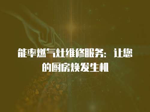 能率燃氣灶維修服務：讓您的廚房煥發生機