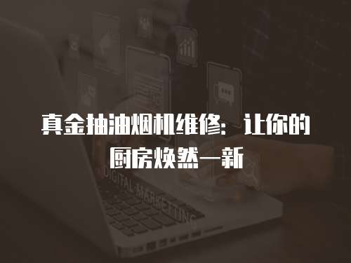 真金抽油煙機維修：讓你的廚房煥然一新