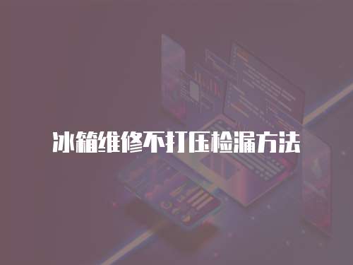 冰箱維修不打壓檢漏方法