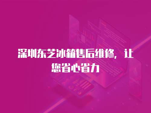 深圳東芝冰箱售后維修，讓您省心省力