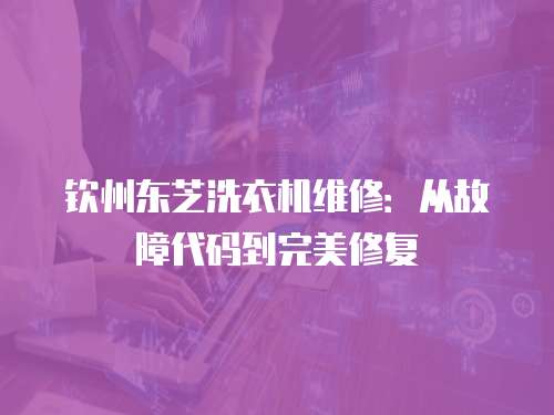 欽州東芝洗衣機維修：從故障代碼到完美修復