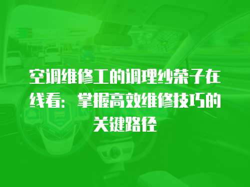 空調(diào)維修工的調(diào)理紗榮子在線看：掌握高效維修技巧的關(guān)鍵路徑