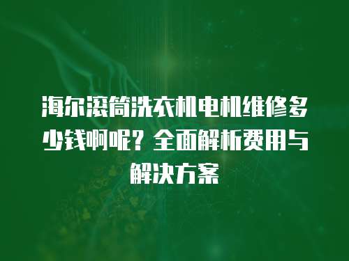 海爾滾筒洗衣機電機維修多少錢啊呢？全面解析費用與解決方案